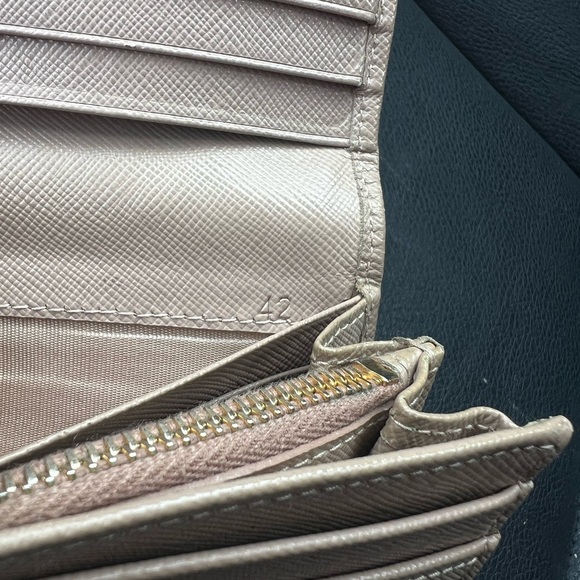 Prada Taupe Wallet with Bow Detail - Picture 8 of 9